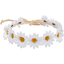Haarkrans met madeliefjes voor dagelijks gebruik, bruidshoofdtooi als fotoaccessoire, zonnebloemkroon als aanvulling op je outfit voor een date-avond.