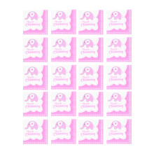 Søte elefantelementer festdekorasjoner babyshower-klistremerker rosa elefant godteribar-innpakning elefantdesign kirsebærsmak babyshower-gaver til