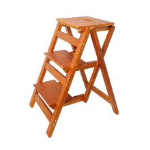 Wooden Folding Step Stool Multifunctional Lightweight Foldable Ladder Chair For Kitchen Office Library Foot Stool Home Use
