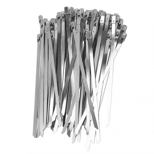 100Pcs Cable Tie Stainless Steel Hose Zip Tie Self Locking Set Kit for Wire Line Type A 1