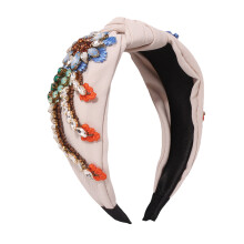 High-Quality Fabric Headband, Non Slip Rhinestone Crystal Jeweled Hair Accessory for Fashion Elegant Ladies, Pearl Knotted Style for Matching Styles