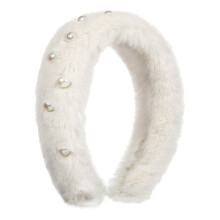 Modieuze haarband voor dames, fluwelen gevlochten haarband met parelvulling combineert vintage charme met moderne stijl. De brede knoop zorgt voor