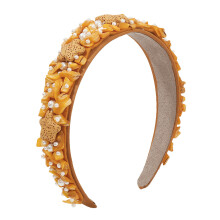 Haarband met strasssteentjes, modeaccessoire met parelknoop voor vrouwen en meisjes, versierd met sprankelende strasssteentjes, universele maat,