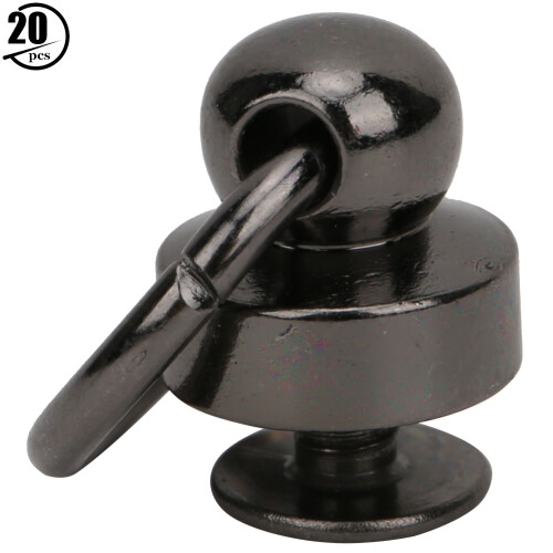 Solid Brass Rivets Fasteners for Leather Craft Accessories Chicago Stud Button Screwback Concho with Rotating D Ring DIY Decorations (20 Set)