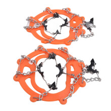 8-Tooth Crampons Foot Cover Ice Snow Hiking Snowboard Unisex Orange