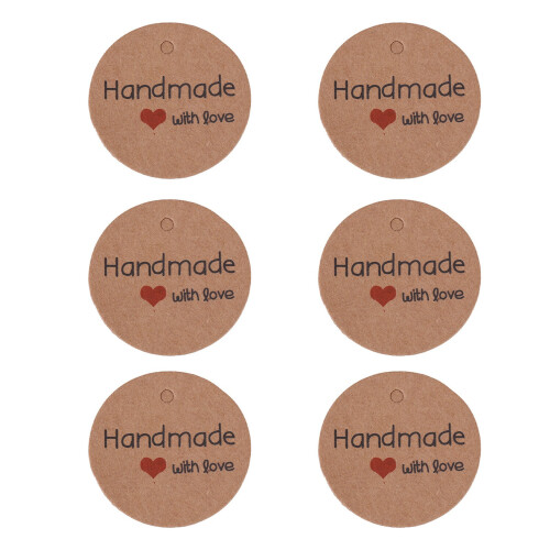 Ετικέτες Kraft Paper Projects με φυσικό σπάγκο από γιούτα, στρογγυλές ετικέτες 1