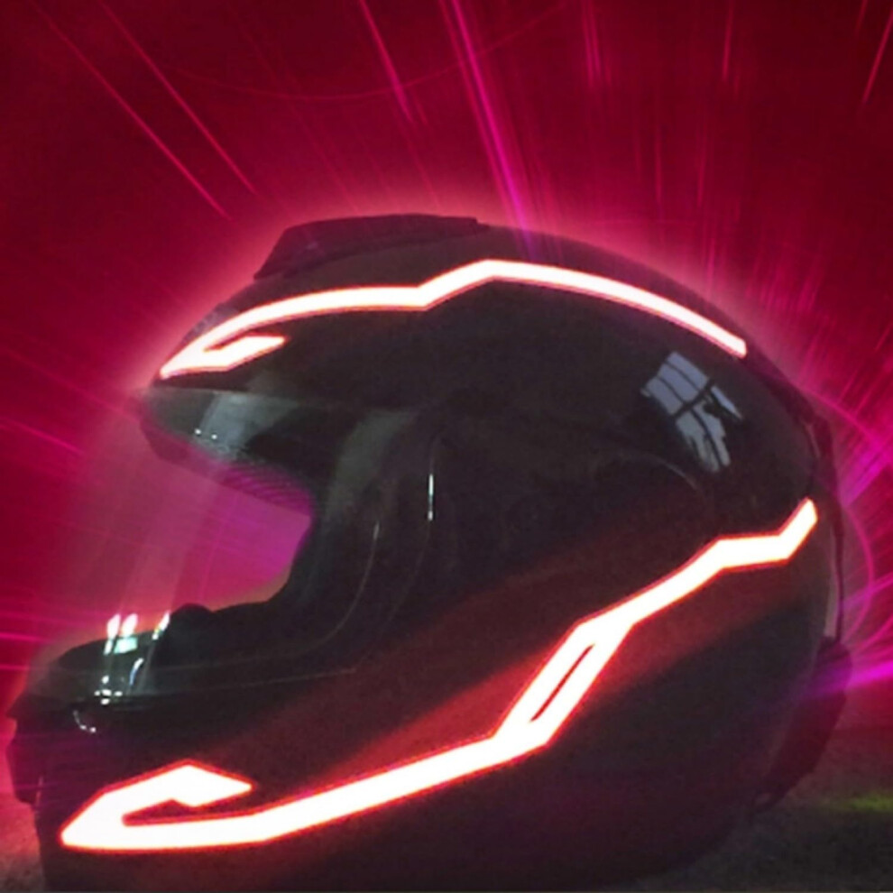 Motorcycle Helmet Led Light Strip, Helmet Mounted Led Sticker, Night Riding Safety Signal Light Red 9199774178280