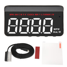 Pantalla frontal HUD para automóvil con sistema OBD, indicador multifunción con alarma de velocidad del vehículo, monitoreo de temperatura del