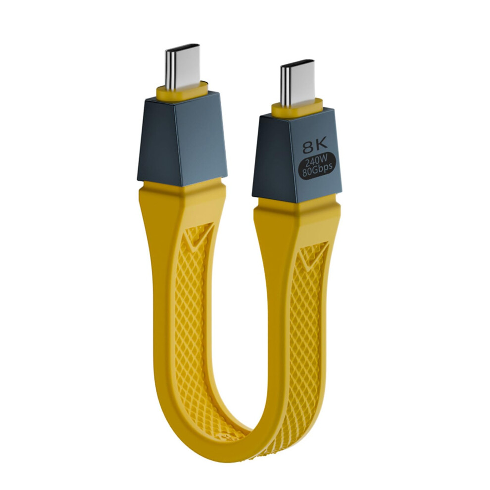 Usbc To Usbc Cable 240W Fast Charging 80Gbps Data Transfer 8K Video Output Extension Yellow 9199774178372