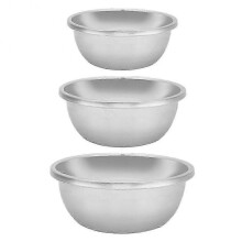 3Pcs/Set Household Stainless Steel Bowl Pot Set Kitchen Cooking Washing Container