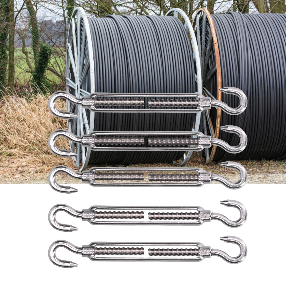 Durable 304 Stainless Steel M6 Turnbuckle Set For Wire Rope Fastening 8221377254472