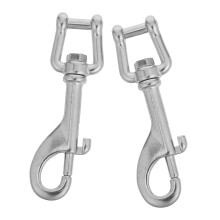 Bolt Snap Clips Marine Grade Scuba Single Ended Quick Release Hook Stainless Steel 2 Pack Silver