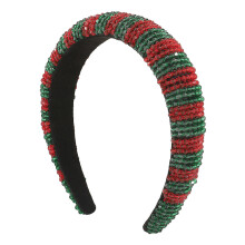 Roodgouden paillettenhoofdband, elegant haaraccessoire voor Thanksgiving met sprankelende strass-steentjes, zachte fluwelen haarband met vulling voor