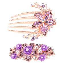 Elegante accessorio per donne e ragazze, pettini per capelli in stile bohémien lussuoso con decorazioni di strass e cristalli e un raffinato design
