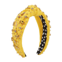 Glitrende perle- og perleutsmykning, fasjonabel toppknutedetalj, komfortabelt teksturert stoff, pannebånd med strass, ideell Halloween-gave