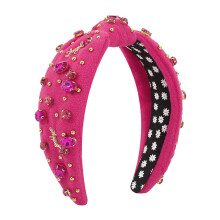 Comfortabele, gestructureerde stof, met strasssteentjes versierde hoofdband, elegant kristallen kralenwerk, modieuze knot, ideaal Halloween-cadeau