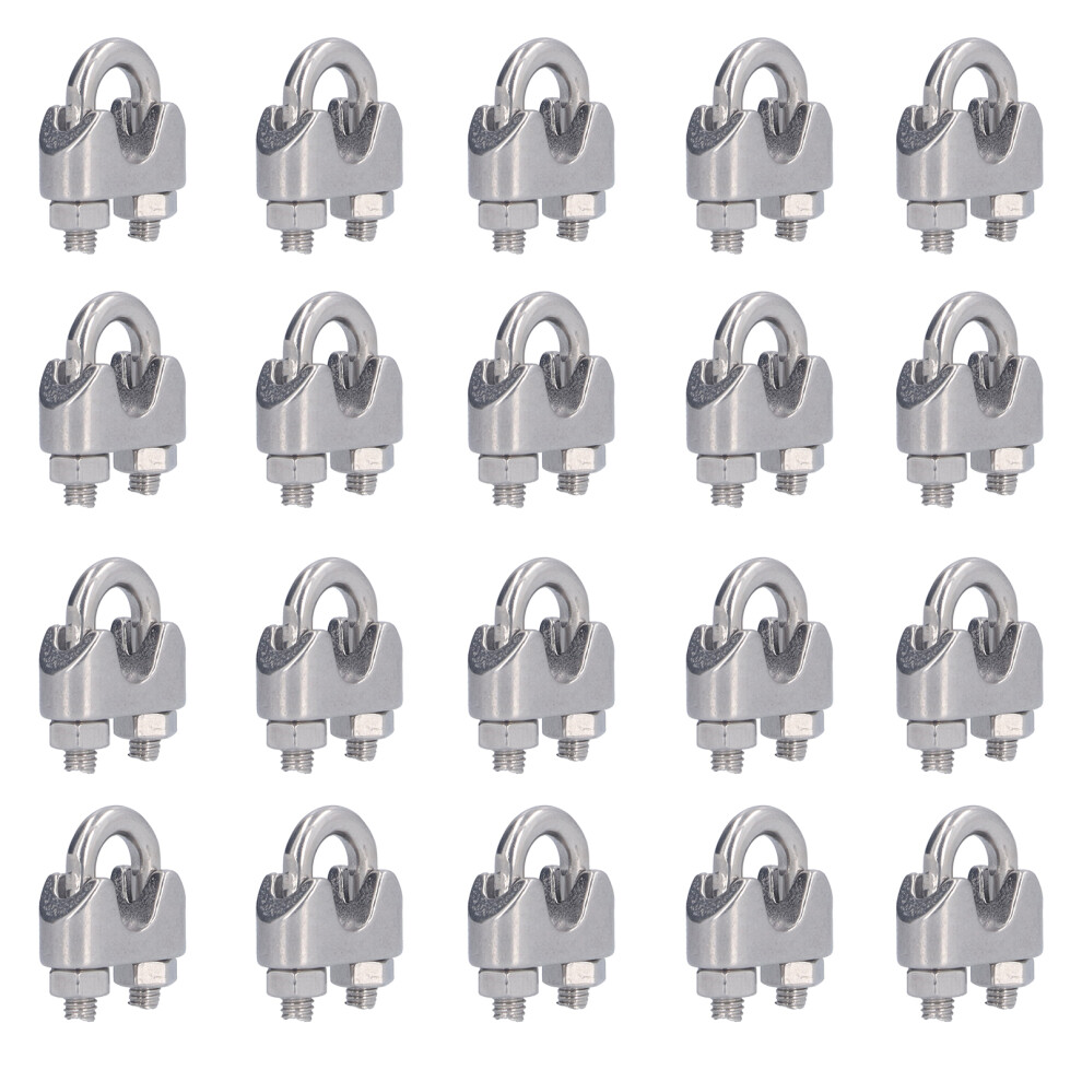 20Pcs M5 Stainless Steel Wire Rope Clamp Hardware Cable Clamps 5Mm 8761377255197