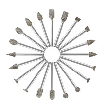 20 Stück Diamantschleifset, 3 mm Schaft, Schleifbits für Stein und Metall