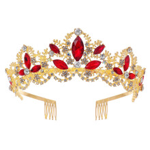 Tiara na prezent świąteczny, korona królowej z eleganckimi kryształkami księżniczki, dla dziewczynek na urodzinach ślubnych, królowa panny