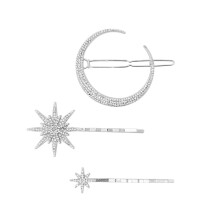 Accessori per capelli retrò a forma di stella, fermagli laterali per capelli da sposa a forma di luna, stile bohémien chic per donne e ragazze,