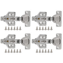 Noise Reduction Cabinet Hinge European Style Concealed Hinges With Silent System Built In Damper Adjustable Installation For Kitchen Bathroom (4 Sets)