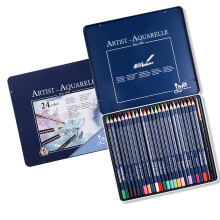 Watercolor Coloring Pencil Set with Metal Case, Fine Brush, Vibrant Colors for Sketching and Art Supplies