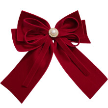 Laço vintage para cabelo, acessório de moda, laço grande de cor sólida, design elegante com cauda longa para mulheres, laço de veludo