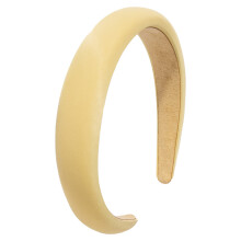 Satijnen haarband voor dames, dikke, gewatteerde hoofdband met flexibele band, zachte PU-leren haarband voor extra volume, comfortabel om te dragen