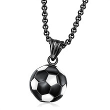 Sterling zilveren voetbalsieraden, voetbalketting voor mannen en vrouwen met een sportieve uitstraling, duurzame roestvrijstalen voetbalhanger.