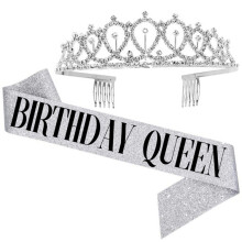 Prinsesskrona, kristallprydd tiara för kvinnor och flickor, hållbar aluminiumram som stöder elegant design, kamdesign säkerställer säker