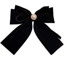 Vintage strik haarclip, effen grote haarstrikken, comfortabele fluwelen haarstrikken voor vrouwen, stijlvolle lange staart haaraccessoires voor een