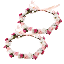 Realistische bloemen bruidshaarkrans, elegante bloemenkroon als bruidsaccessoire met verstelbaar lint.