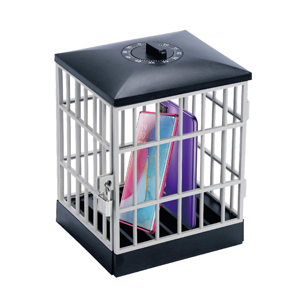 Cell Phone Jail With Timer, Mobile Phone Jail, Phone Cage Safe Stand For Home, Classroom, Office, Novelty Gift 9382693512222