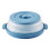 Microwave Splatter Cover Foldable Vented Lid with Vegetable Steamer Basket for Kitchen Blue 1