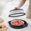 Microwave Splatter Cover Foldable Vented Lid with Vegetable Steamer Basket for Kitchen Blue 4