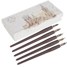 Penna a scrittura fluida con pennino in legno, penna regalo di lusso con flusso d'inchiostro facile per calligrafia e disegno, set di calligrafia