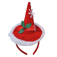 Tiara festiva vermelha e branca com estampa de bengala doce, acessório perfeito para festas de Natal com tema de suéteres natalinos. Fácil de usar