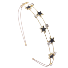 Kristallen tiara, schittert prachtig in een lichte legering. Maanvormige vijfpuntige ster hoofdband voor meisjes, vrouwen en tieners, zilverkleurig.
