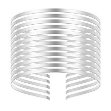 Behagelig at have på: Justerbare hårtilbehør i elegant sølvfarve, glatte metalpandebånd til daglig brug og særlige lejligheder (12 stk.)