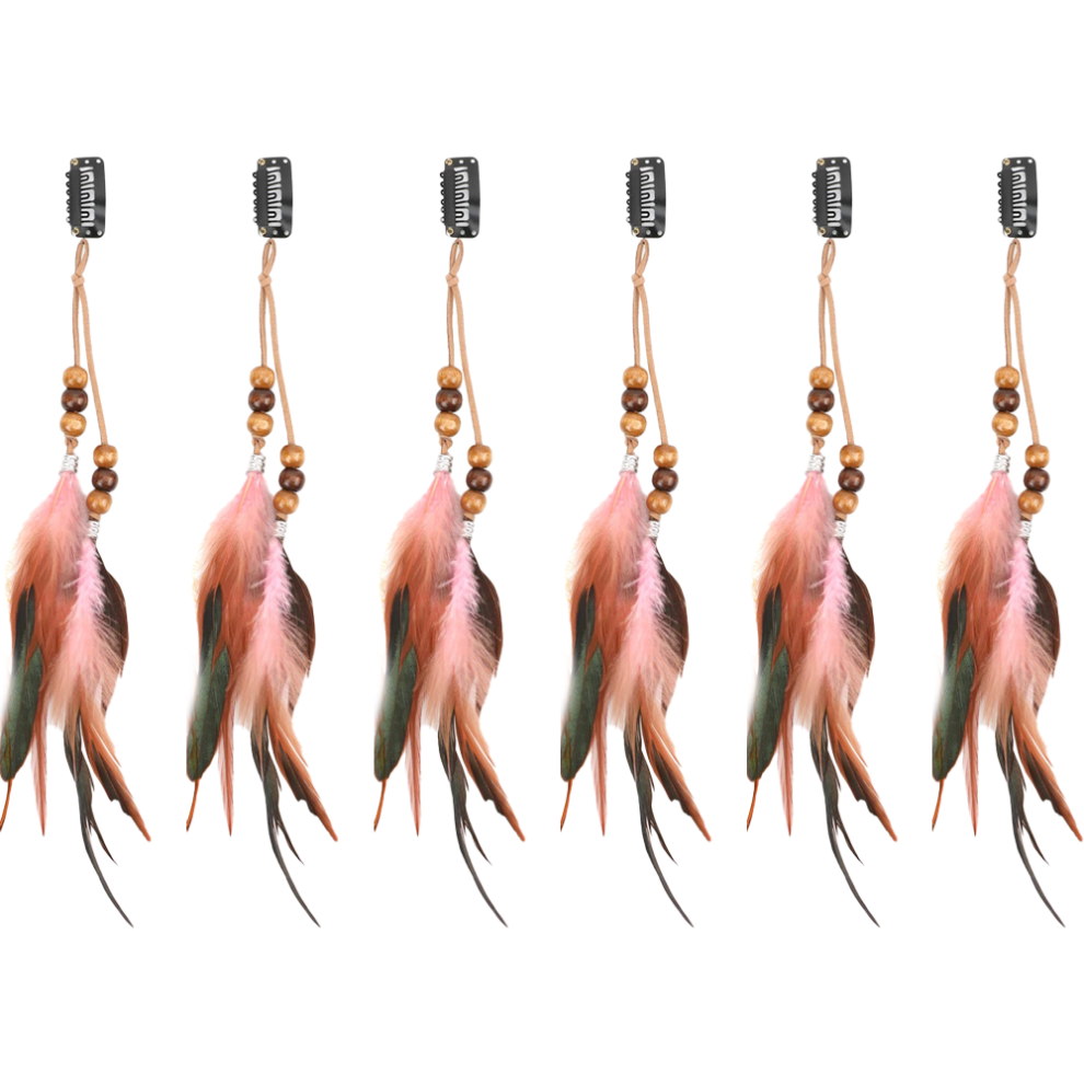 Indian Peacock Hair, Carnival Party Accessories Feather Hair Clips for Easy to Use Combs, Fashionable Feather 6PCS