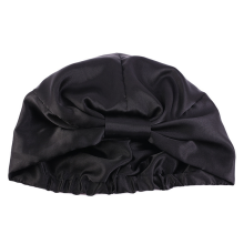 Double Layered Fabric Crown Knot Cap, 100% Silk Satin Lined Lightweight Cotton Jersey for Comfortable Fit and Hair Protection, Stylish and Fashionable