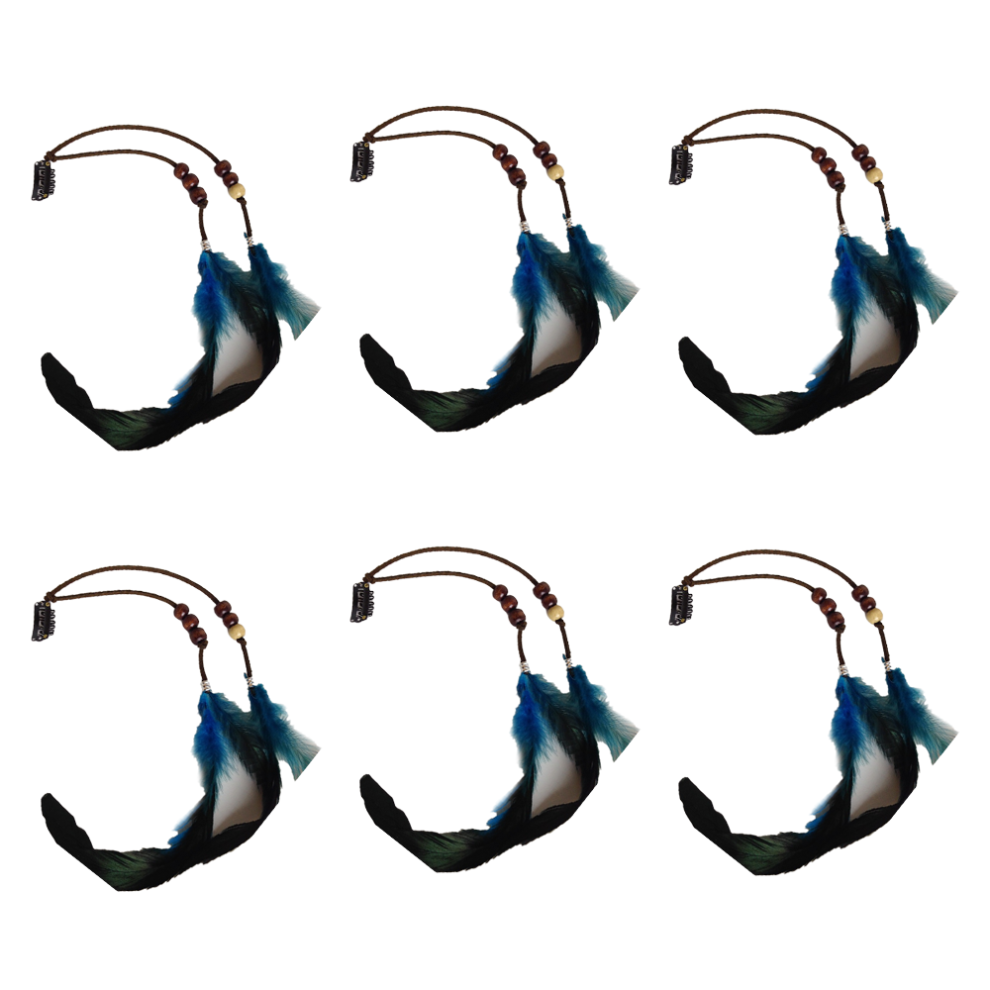 Indian Peacock Hair, Carnival Party Accessories Feather Hair Clips for Easy to Use Combs, Fashionable Feather 6PCS
