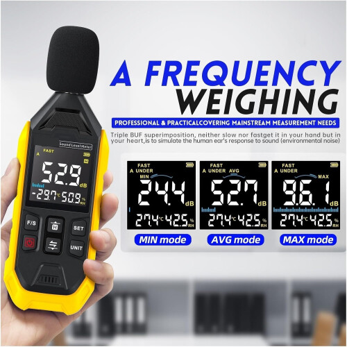 Decibel Meter FDM01 Model 30130 dB Mini Handheld Blue 1