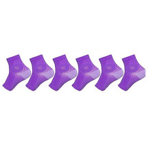 3 Pares de Meias para Neuropatia - Dr Sock Chupetas - Meias de AlíVio para Dor de Neuropatia - Meias para Fascite Plantar - Roxo-XL