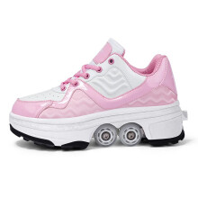 Roller Skates Double Row Adjustable High-Top Skates for Adults, Indoor Outdoor Use, Size 33, Durable Design
