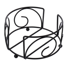 Round Iron Coaster Holder Metal Rack Openings For Stackable Coasters Space Saving Minimalist Tray Organizer Dining Tables