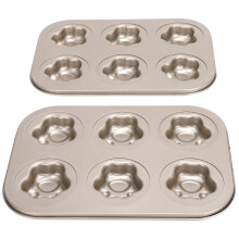 Donut Baking Pan Nonstick 6 Cavity Carbon Steel Donut Molds for Baking Durable Sturdy Construction with Seamless Design Easy Release Tray for Home