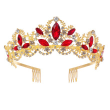 Coroană cu strasuri, ramă de diademă din aliaj durabil cu design artizanal rafinat, cristale transparente de înaltă calitate pentru nuntă, bal,
