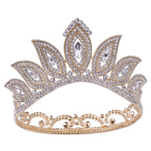 Pezzo forte dei gioielli da sposa, corona da regina in stile vintage con brillanti strass di cristallo, elegante tiara da festa con design a occhio