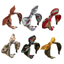 Söta kaninöron-pannband, prickigt tryck för kvinnor, snygg vintage-accessoar med avtagbar design för vardagsbruk